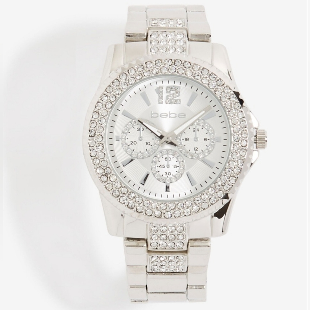 Bebe Silver Rhinestone Dial Watch - Picture 4 of 7